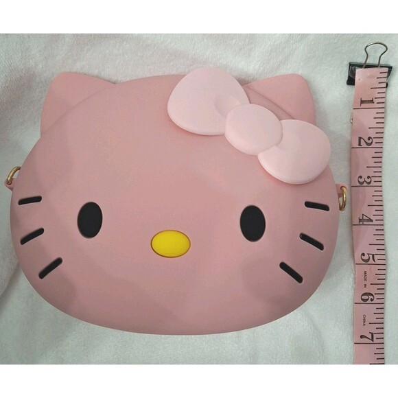 Kawaii Sanrio Hello Kitty Pink Small Crossbody Purse 3D Silicone Bag - Picture 6 of 8